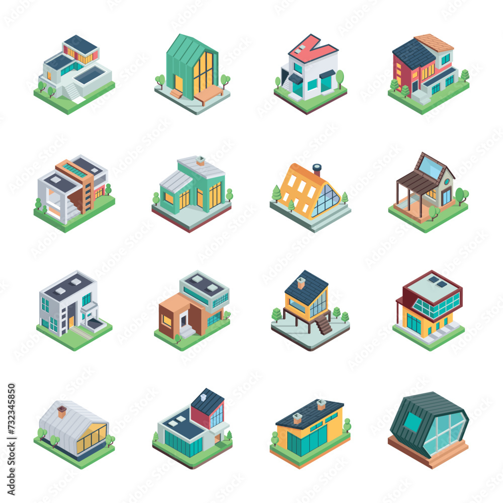 Modern Buildings Icons

