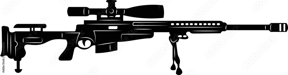 weapon silhouette on white background vector