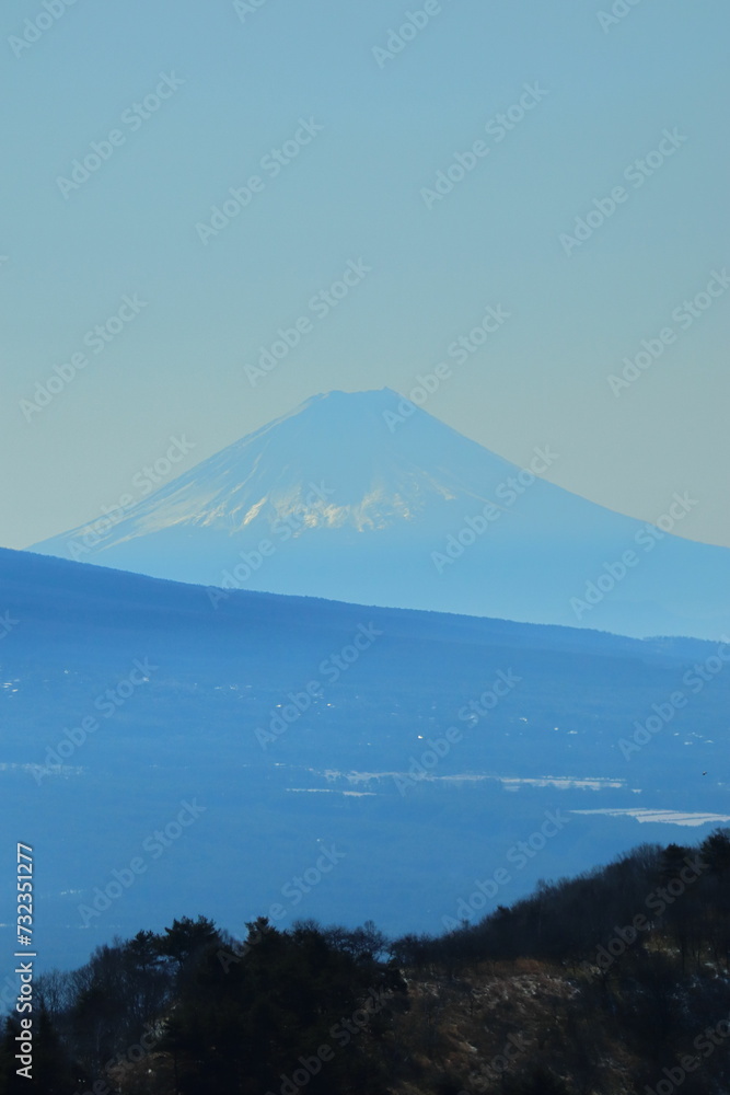 長野県富士見台から見た富士山