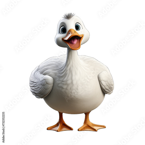 Goose cartoon character on transparent Background