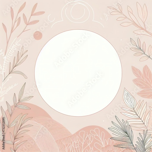 Minimal nature background in boho style with copy space for design