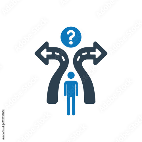 Person thinking about a question icon
