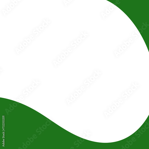 Green Wave Border Isolated on White