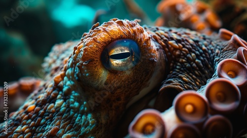 Close-Up View of Octopus in Underwater Environment © AounMuhammad