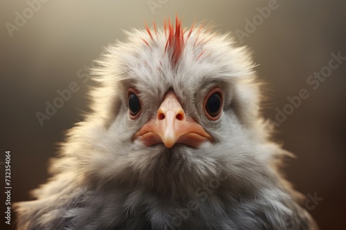 Delicate Little chicken closeup. Farm baby bird. Generate Ai