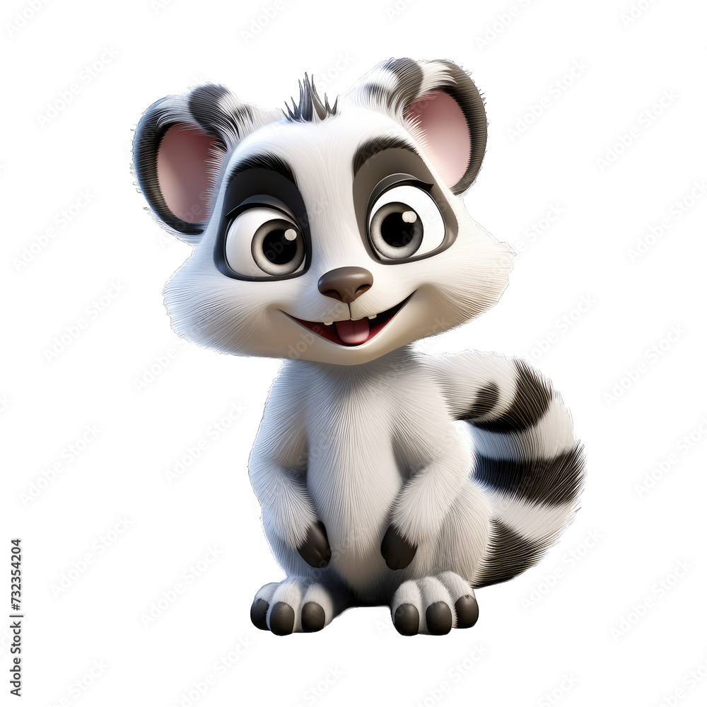 Lemur cartoon character on transparent Background Lemur cartoon character on transparent Background