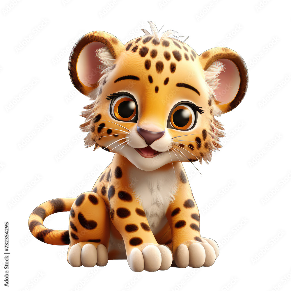 Leopard cartoon character on transparent Background Leopard cartoon character on transparent Background