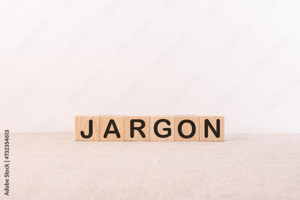 jargon on toy cubes on a light background jargon on toy cubes on a light background