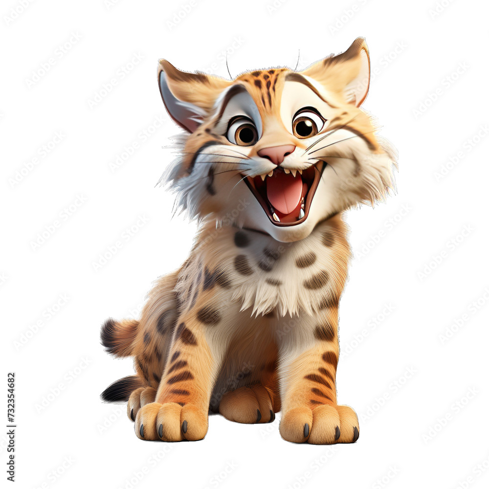 Lynx cartoon character on transparent Background Lynx cartoon character on transparent Background