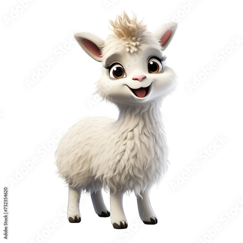 Llama cartoon character on transparent Background © Transparent-World