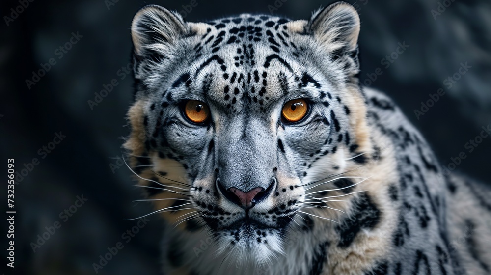 The Intensity of Nature: A Detailed Snow Leopard Portrait The Intensity of Nature: A Detailed Snow Leopard Portrait