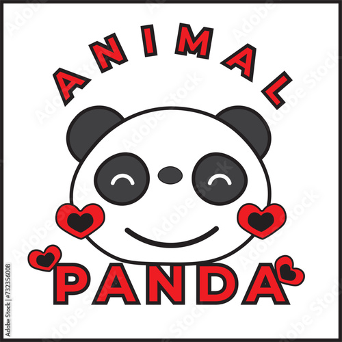 panda animal illustration vector design with panda head in black and red colors. suitable for logos, icons, posters, advertisements, banners, companies, t-shirt designs, stickers, websites.