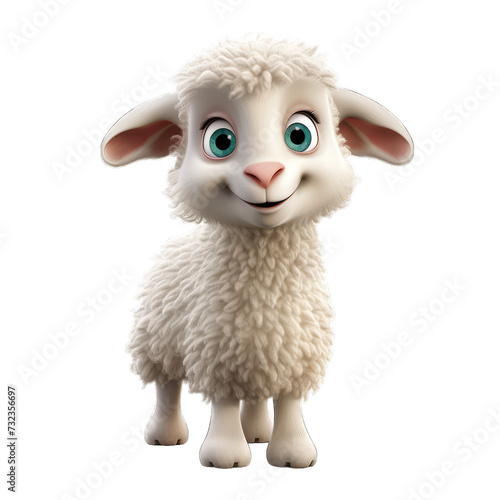 Sheep cartoon character on transparent Background © Transparent-World