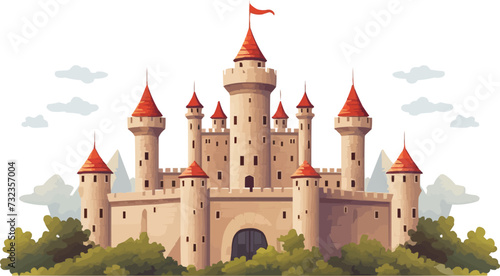 castle vector flat minimalistic asset isolated illustration