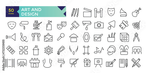 Art and Design icons graphic design tools collection