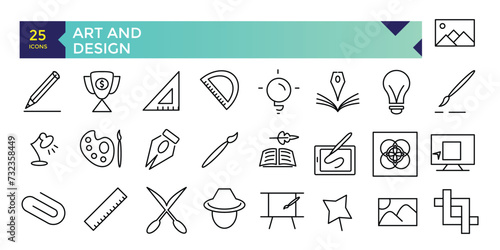 Art and Design icons graphic design tools collection