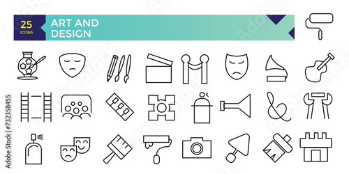 Art and Design icons graphic design tools collection