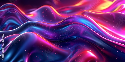 Abstract gradient holographic melty metallics background with neon colors