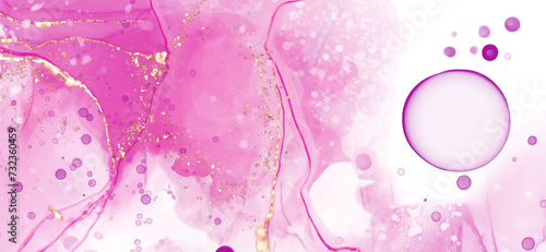 Vector pink coral banner. Hand drawn abstract paint brush stroke.