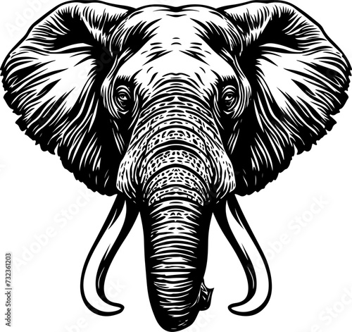 Elephant head vector