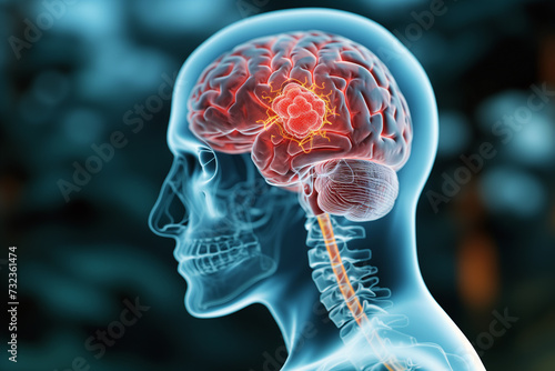Brain tumor, cerebral vein thrombosis, Parkinson disease, mental disorder dementia, adhd, patient brain scan, MRI or CT
 photo