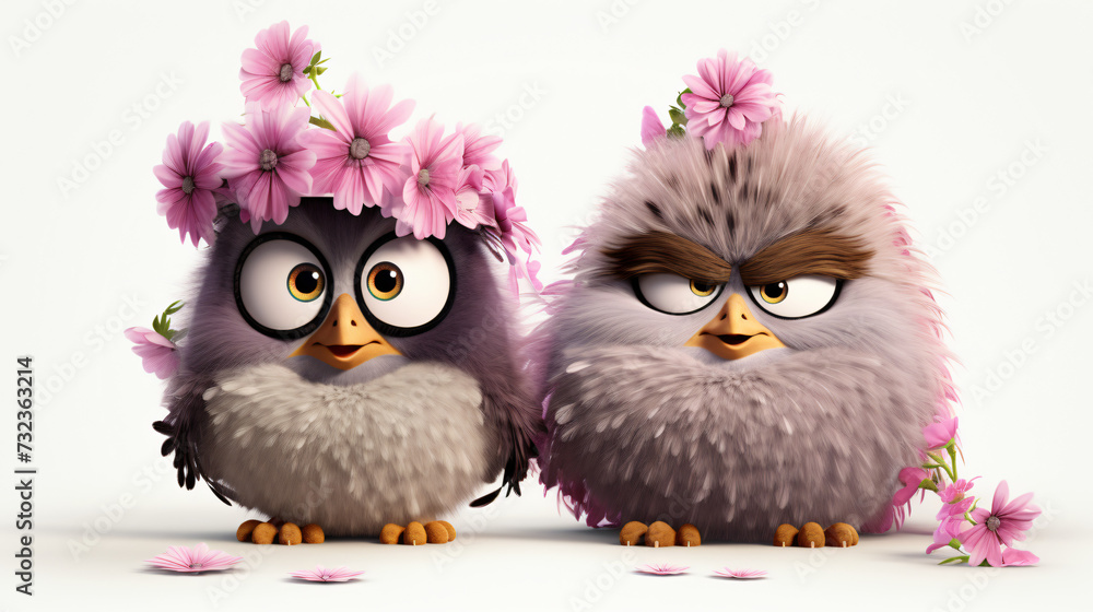 Super funny grumpy fluffy birds
