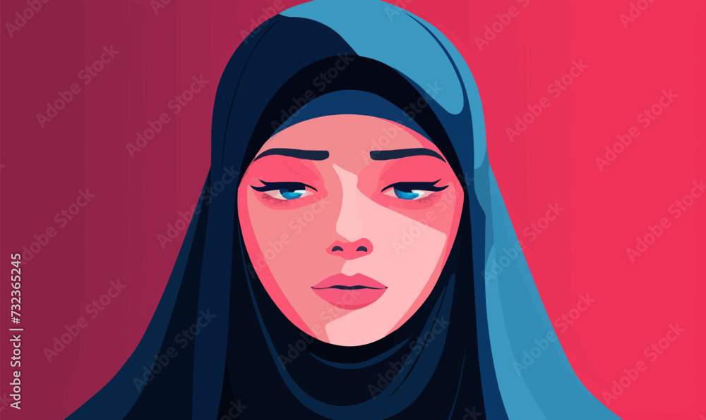 Muslim woman vector flat minimalistic isolated illustratio Muslim woman vector flat minimalistic isolated illustratio