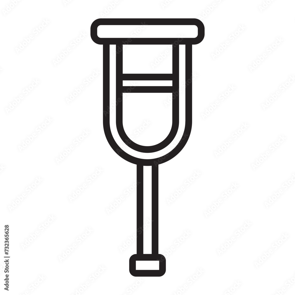 Crutch line icon. Crutch line icon.