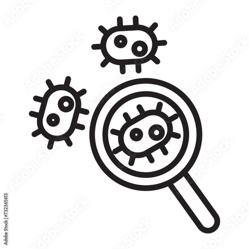 Microorganisms line icon.
