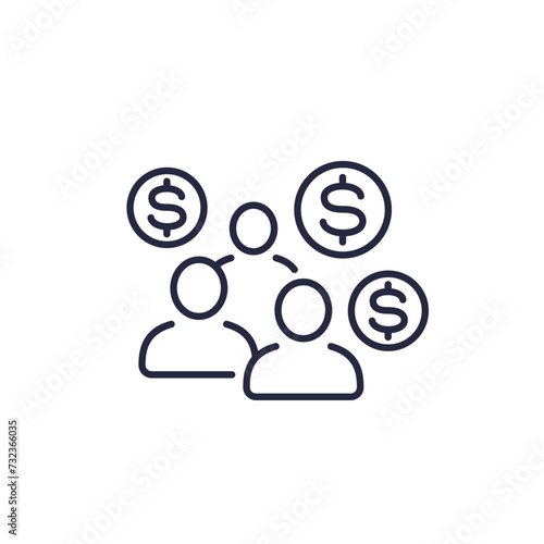 GDP line icon on white