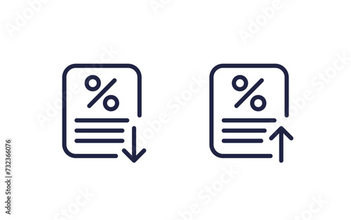 interest rate line icons on white