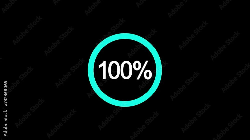 Battery indicator fills up to 100% from 0, animation loop isolated on black background with blue progress screen indicator Battery indicator fills up to 100% from 0, animation loop isolated on black background with blue progress screen indicator