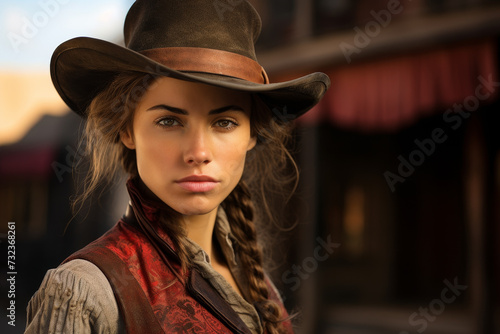 Elegant Gunslinger: A Lady's Duel in 1880's Western Town