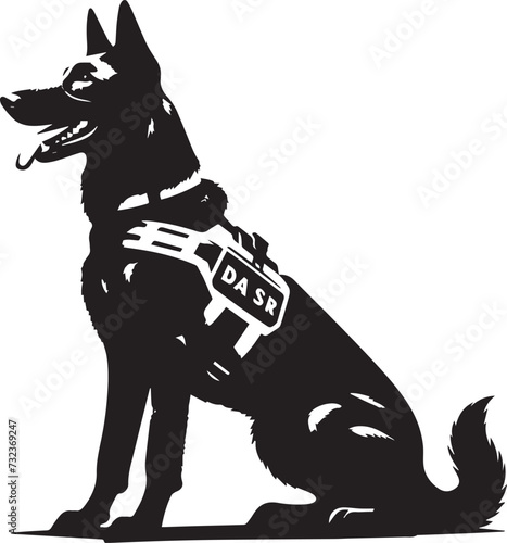 Photography Belgian malinois silhouette,