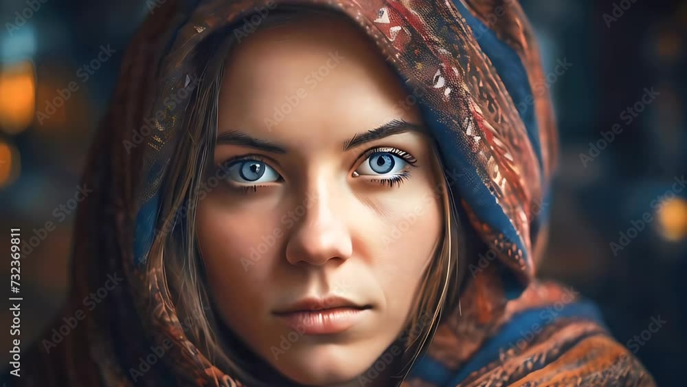 Close up portrait of a young woman in a sweater. Close up portrait of a young woman in a sweater.