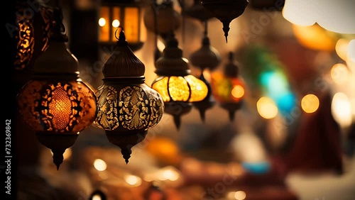 Crafts and artwork candles in a Turkish or Middle East bazaar