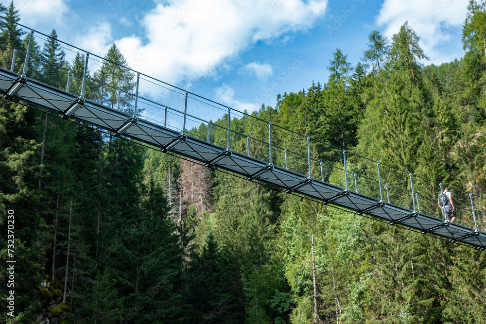 Val di Rabbi Valley of the Dolomites famous for its Tibetan bridges and ancient sawmills Alps Italy Val di Rabbi Valley of the Dolomites famous for its Tibetan bridges and ancient sawmills Alps Italy