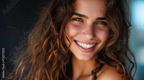 Portrait of a beautiful smiling brunette 