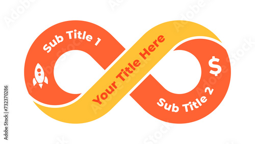 Infinity symbol infographic. Success concept. Startup business cycle icons. Clear modern graphic design. Cycle diagram 3 steps options. Curve line shape. Creative presentation template. Flow chart