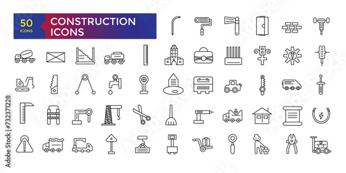 Building and construction icon set, icons collection