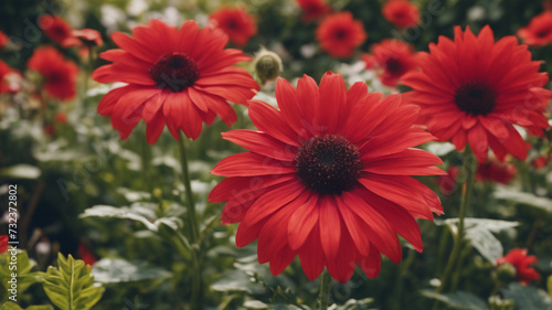 red flowers in a garden