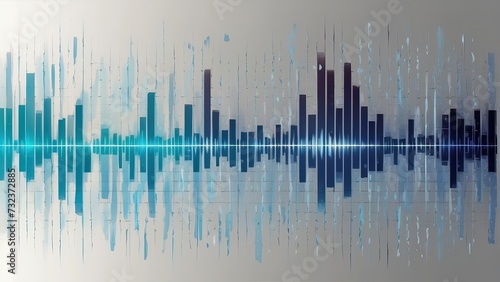 A wave of abstract sound. Digital waveform voice technology with lively wave of volume and quality photo