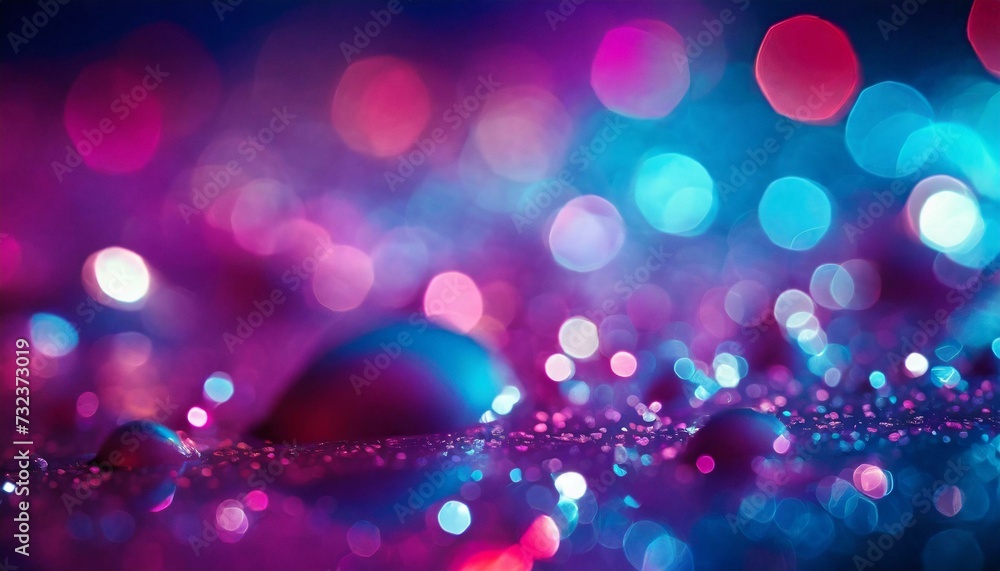 Background with lights and drops neon with bokeh