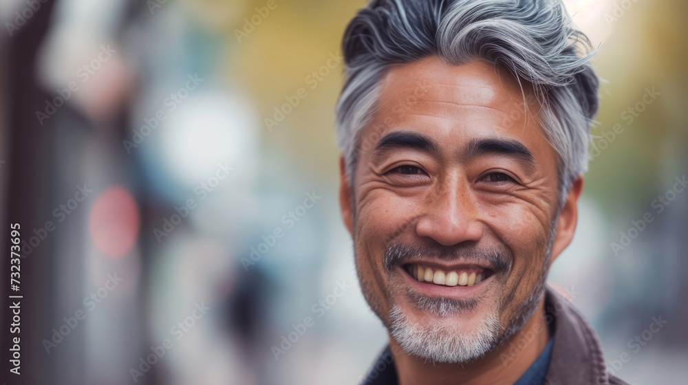 Portrait close up shot of middle aged asian male with short hair smiling in front of grey background. Portrait of a Middle Aged Asian Man Headshot. Portrait close up shot of middle aged asian male with short hair smiling in front of grey background. Portrait of a Middle Aged Asian Man Headshot.