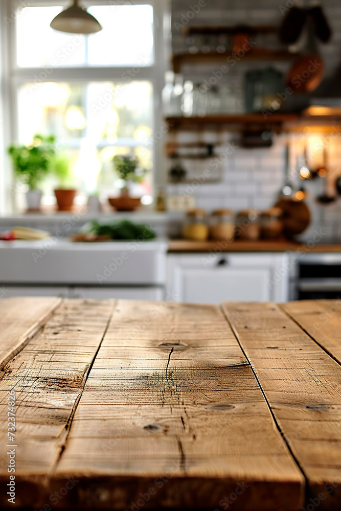 Generative AI illustration of Wooden texture table Generative AI illustration of Wooden texture table
