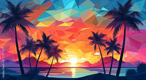 an abstract colored tropical sky and sunset  background © EnelEva
