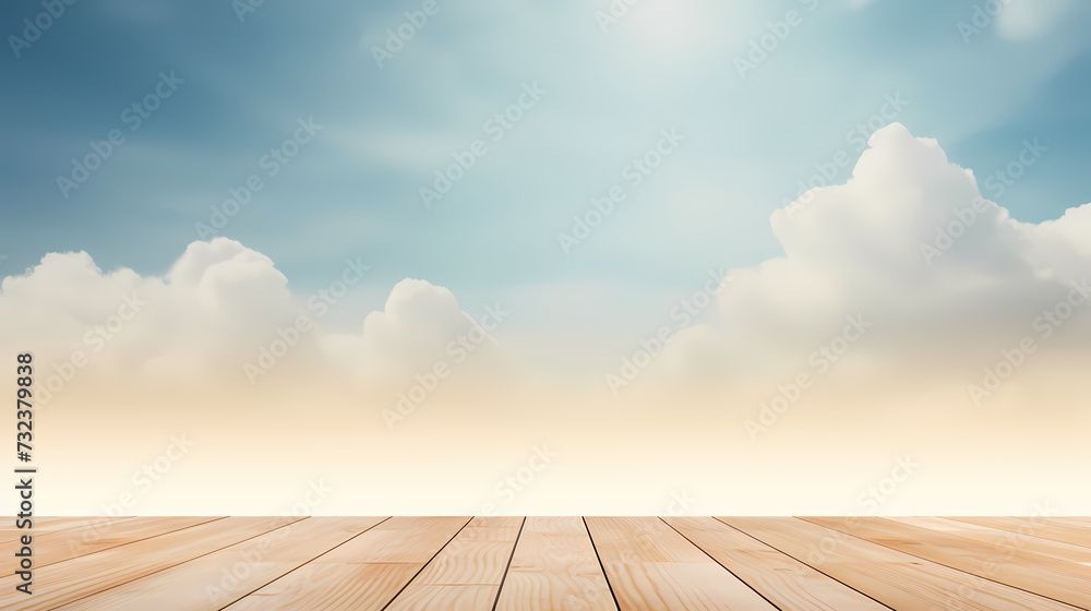Empty concrete floor, 3D rendering sea view square with clear sky background Empty concrete floor, 3D rendering sea view square with clear sky background