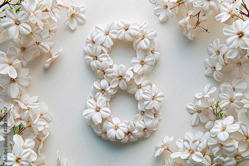 Petals and Numeral: The Allure of March 8. Petals and Numeral: The Allure of March 8.