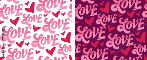 Love pattern background - hand drawn doodle lettering background. 100% vector file
