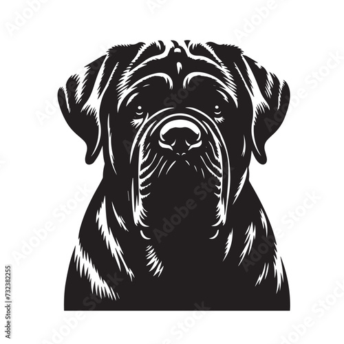 Bullmastiff dog silhouette, Bull mastiff silhouettes, Dog silhouettes,